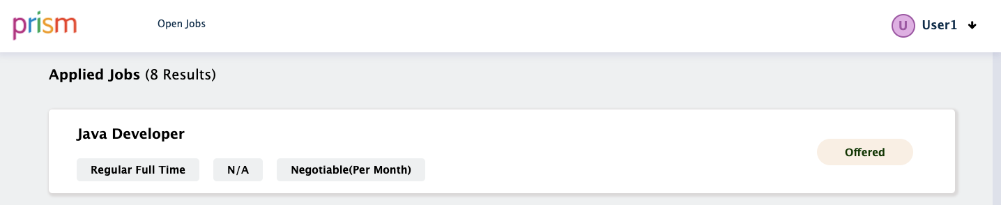 Applied Jobs with Status